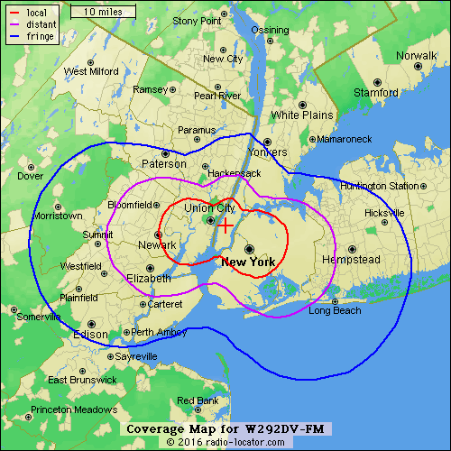 W292DV FM Coverage Map